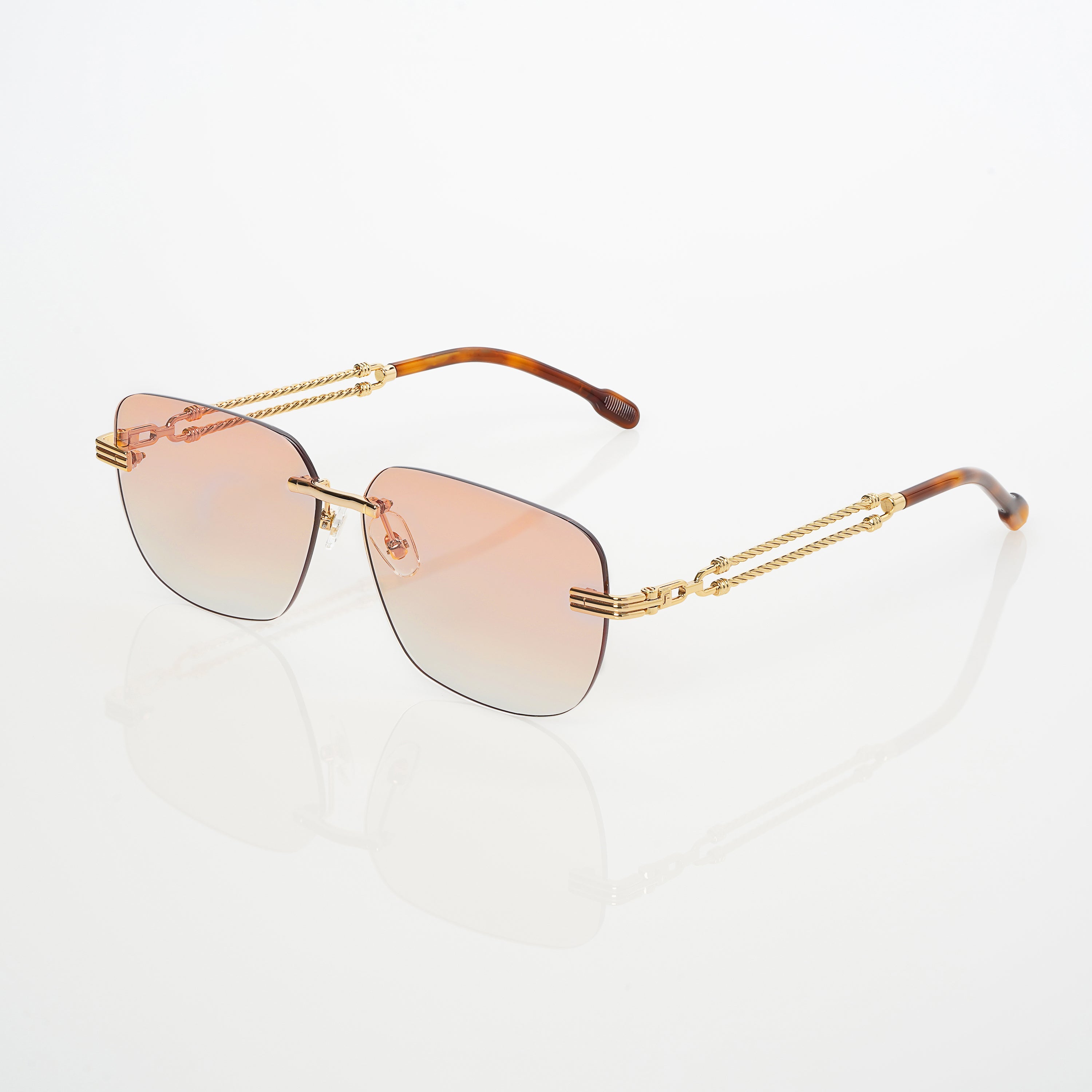 Lunettes Sans Cerclage — Métal Doré & Écaille