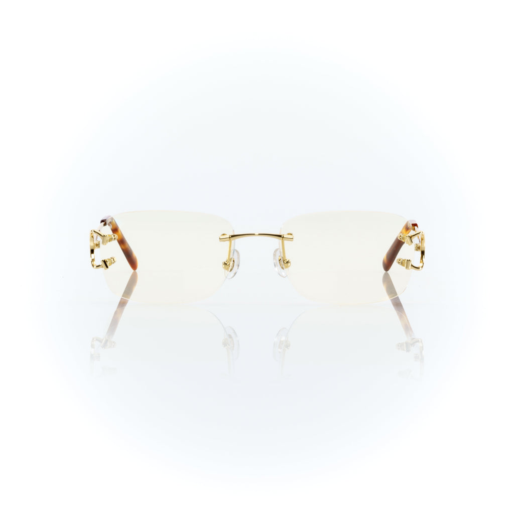 Lunettes Sans Cerclage — Métal Doré & Écaille · III