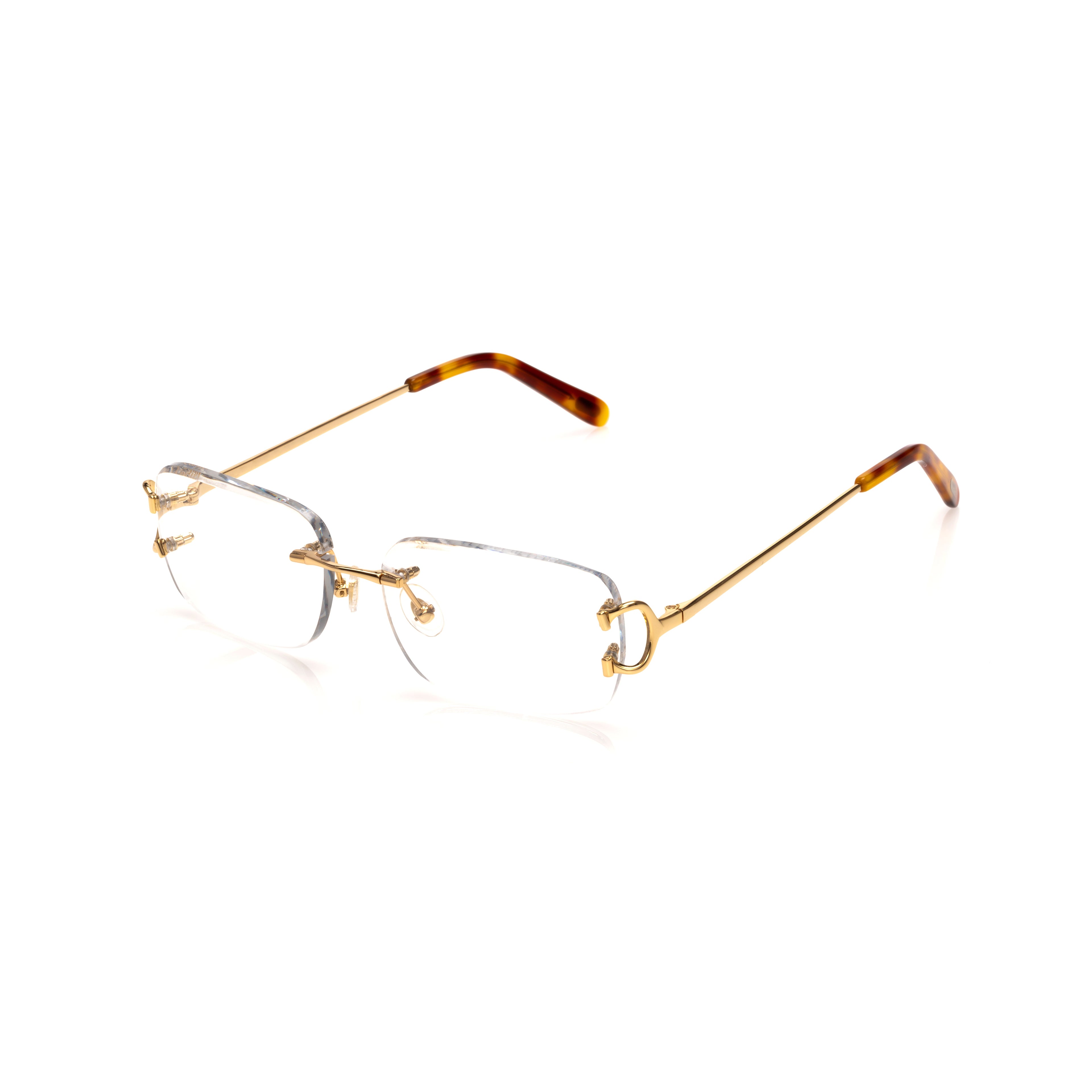 Lunettes Sans Cerclage — Métal Doré & Écaille · III
