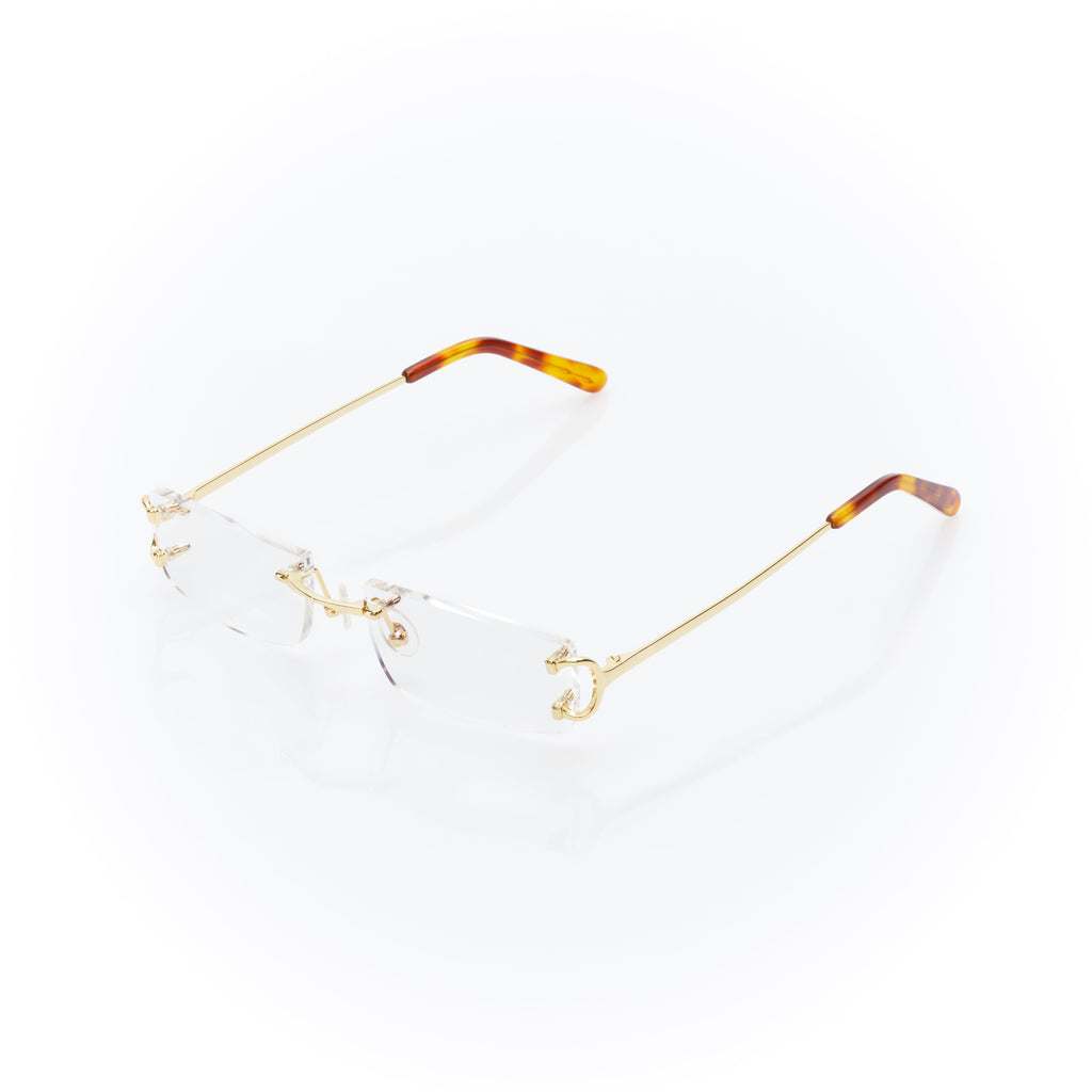 Lunettes Sans Cerclage — Métal Doré & Écaille · IV