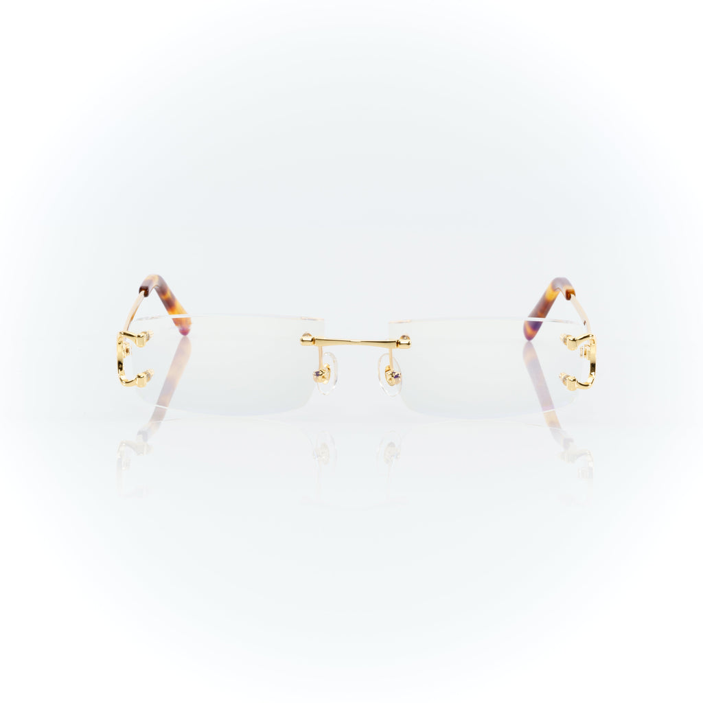 Lunettes Sans Cerclage — Métal Doré & Écaille · IV