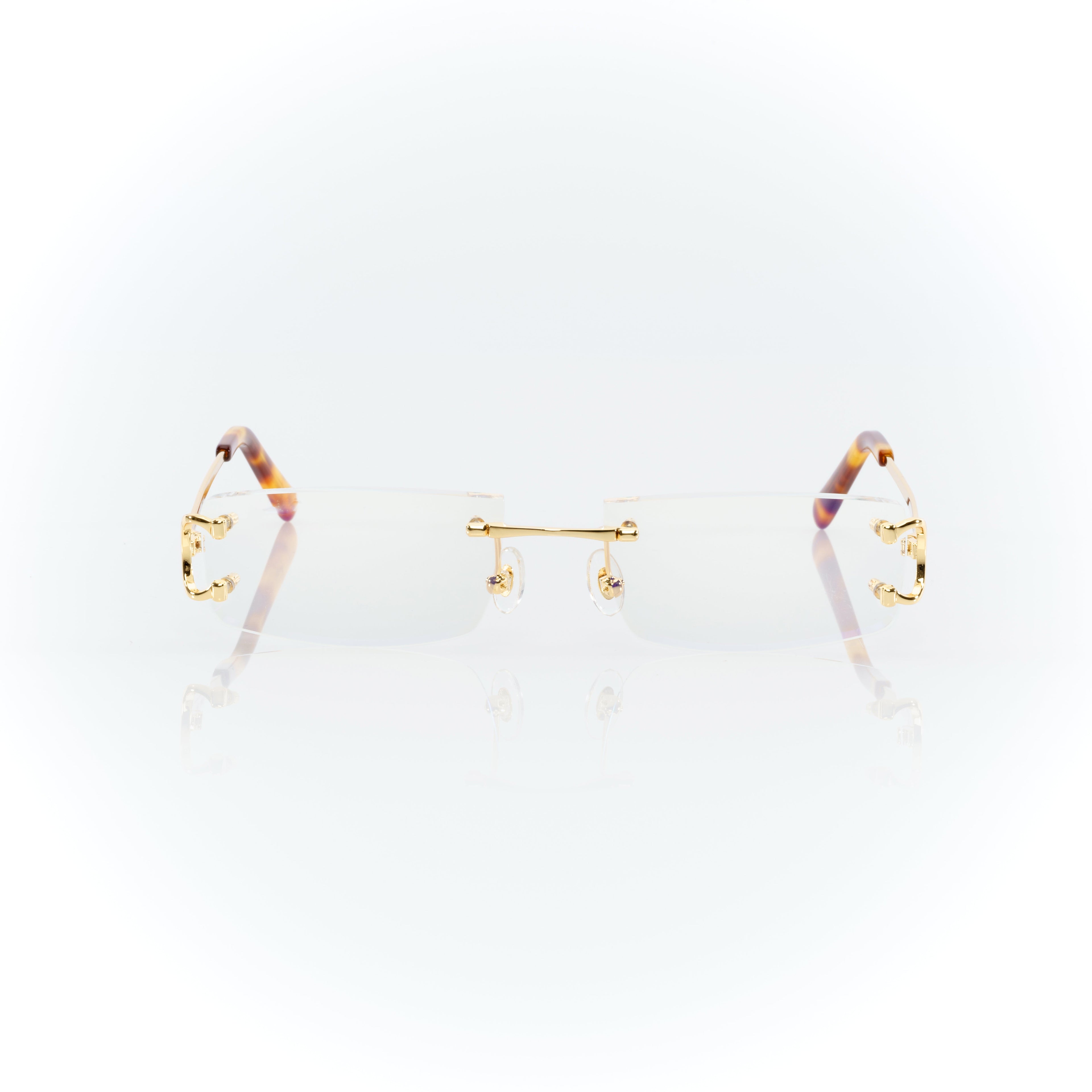 Lunettes Sans Cerclage — Métal Doré & Écaille · IV