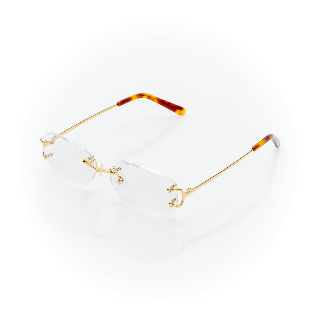 Lunettes Sans Cerclage — Métal Doré & Écaille · V