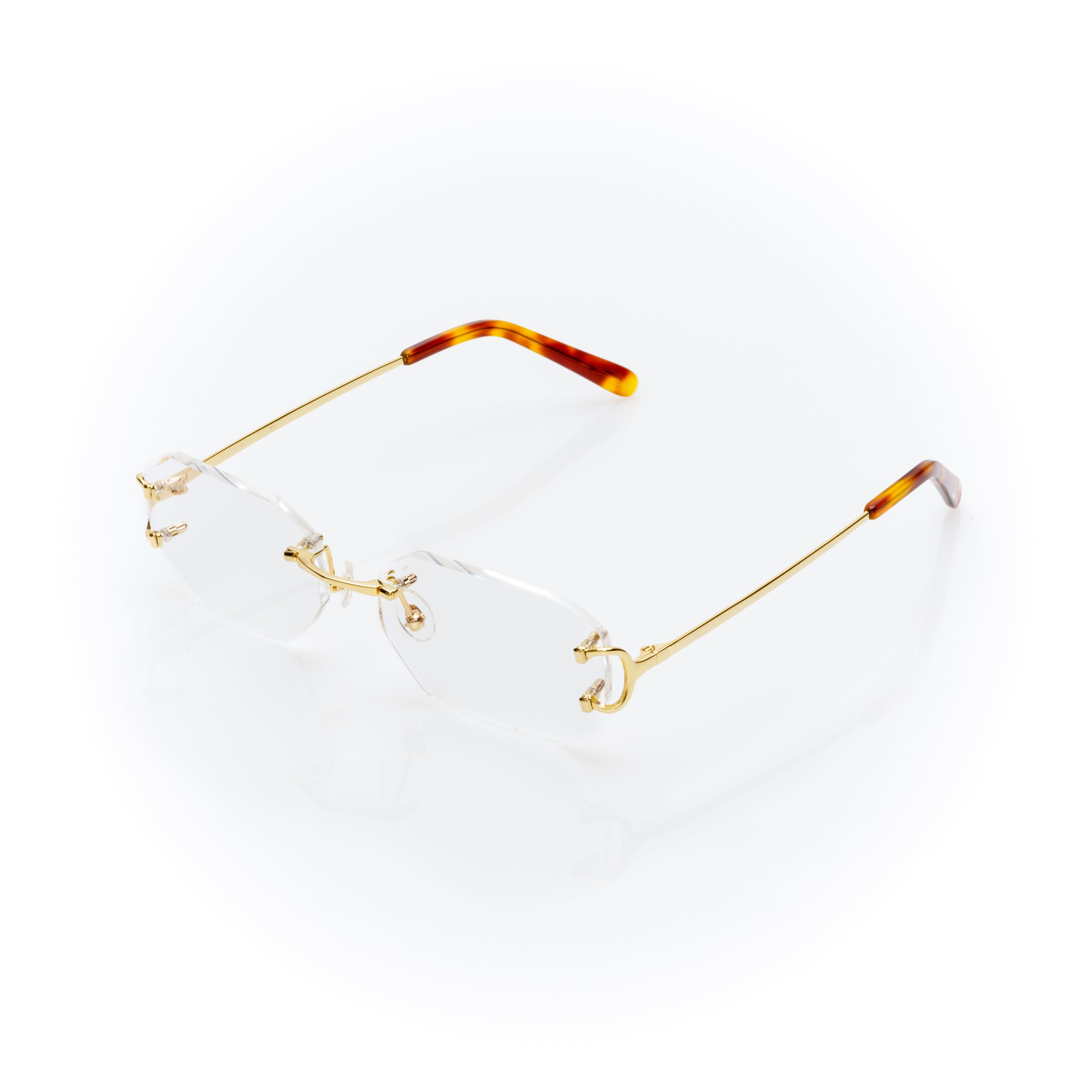 Lunettes Sans Cerclage — Métal Doré & Écaille · V
