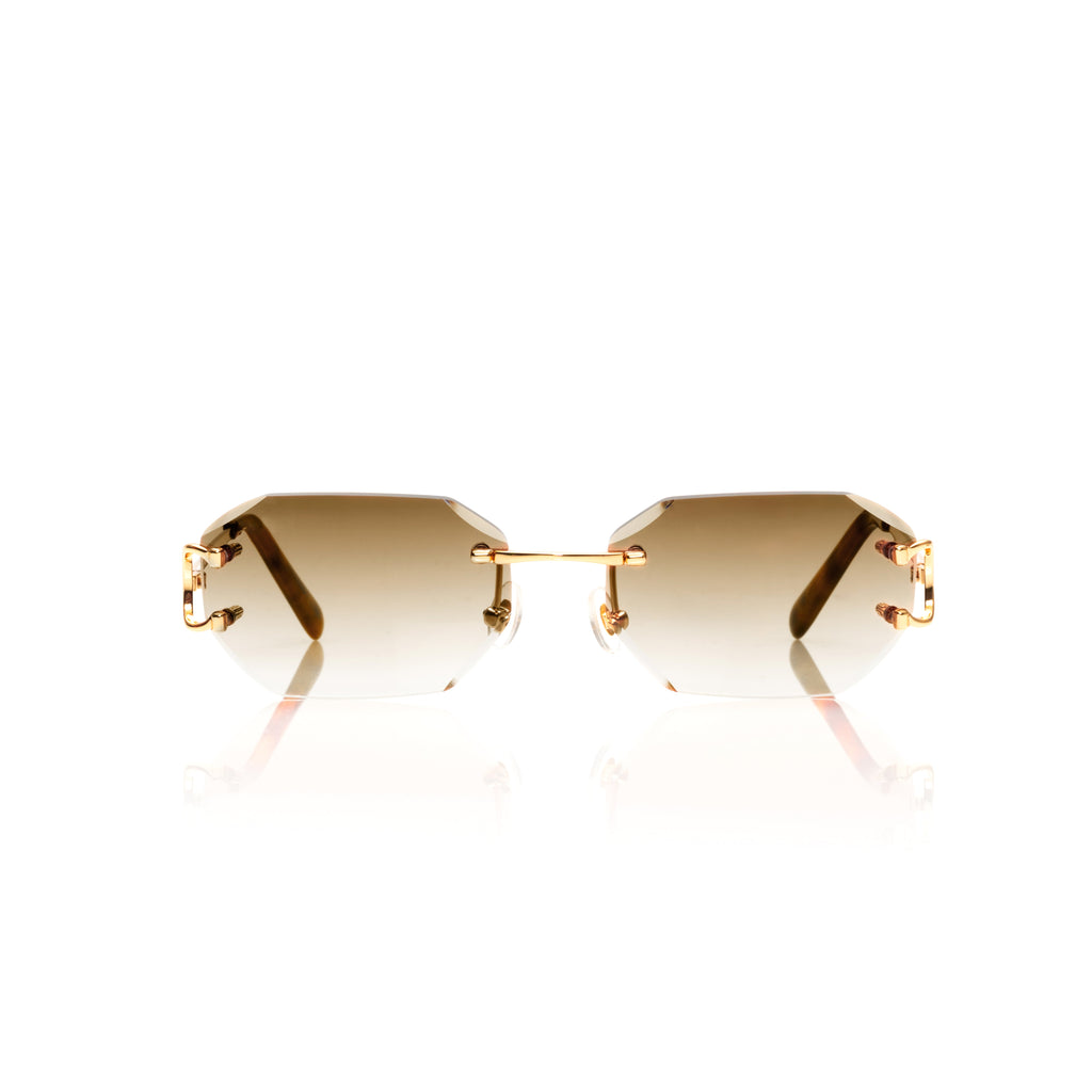 Lunettes Sans Cerclage — Métal Doré & Écaille · V