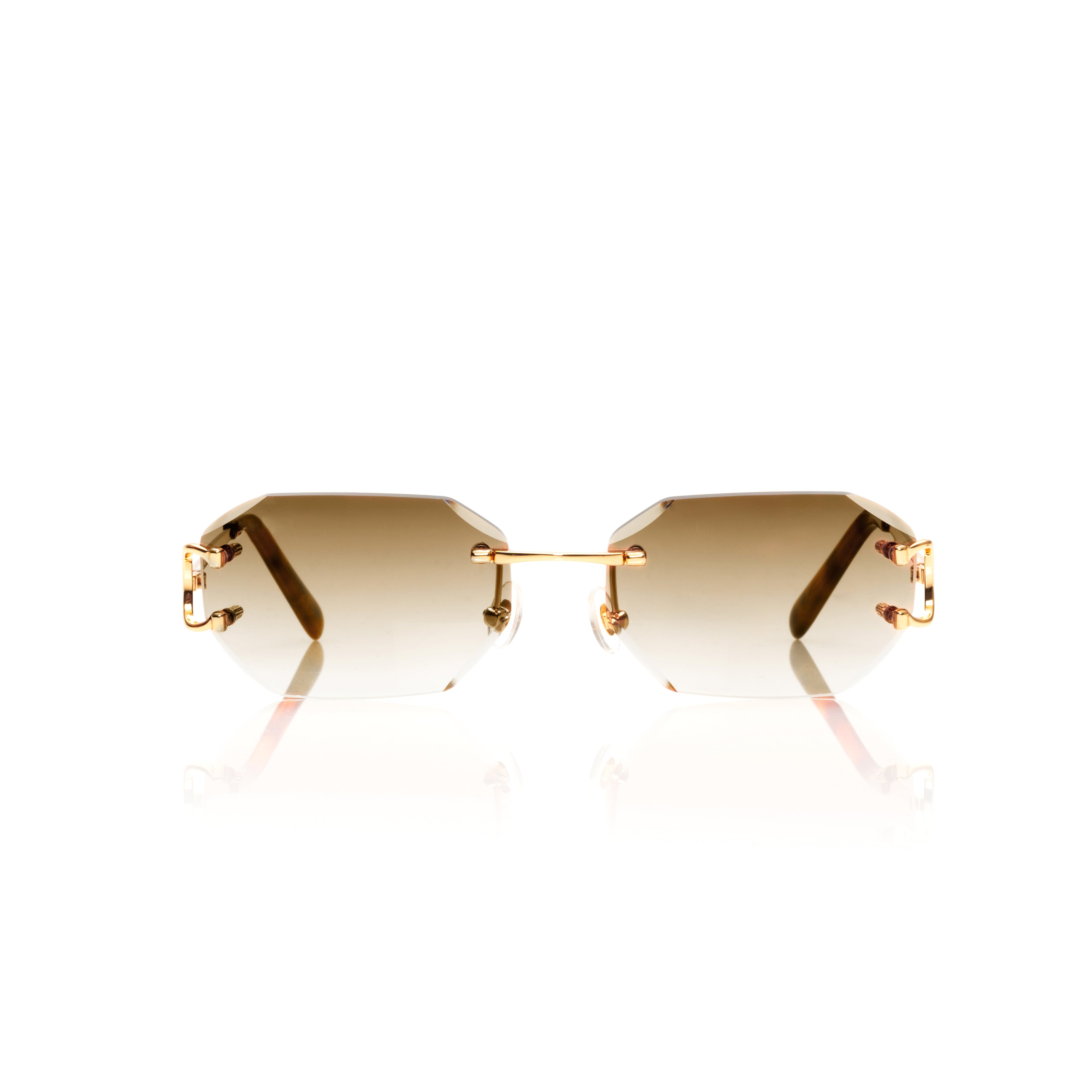 Lunettes Sans Cerclage — Métal Doré & Écaille · V