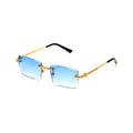Lunettes Sans Cerclage — Métal Doré & Verres Bleus