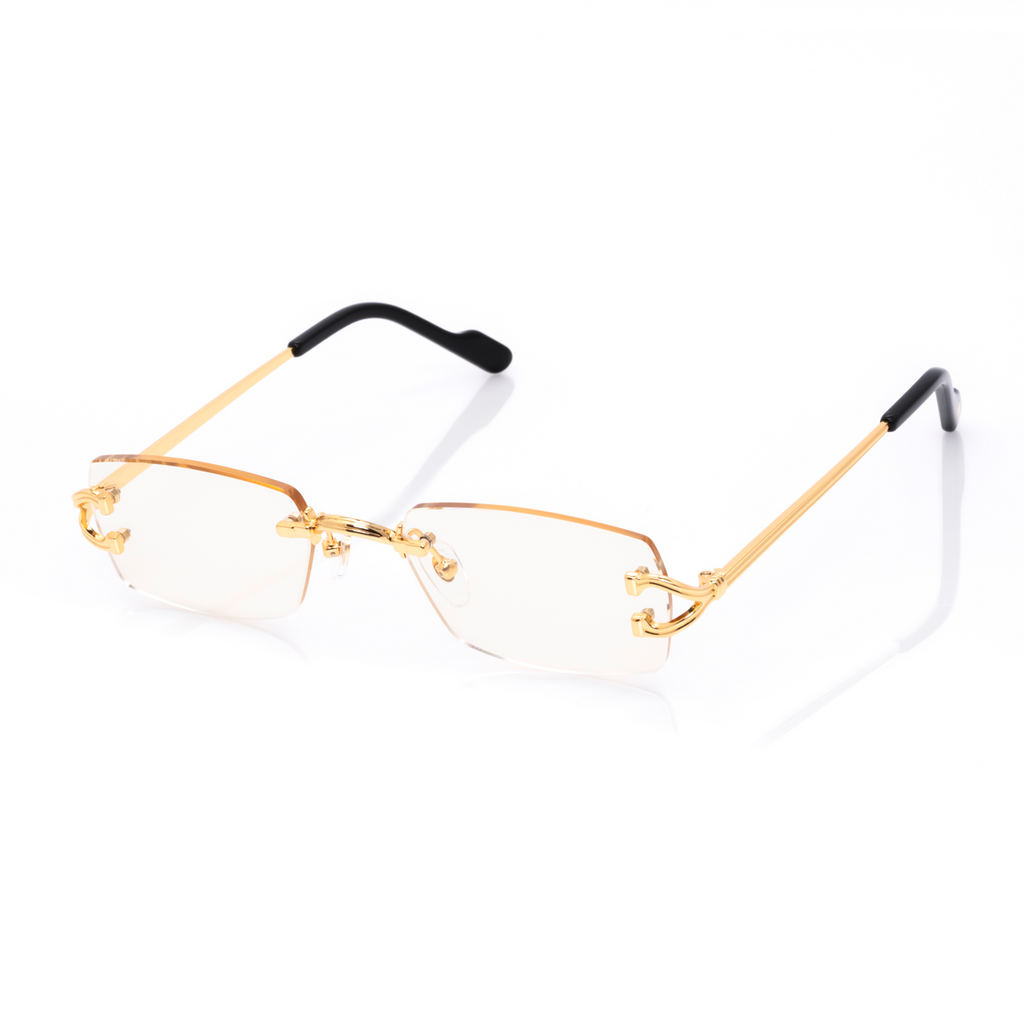 Lunettes Sans Cerclage — Métal Doré & Verres Clairs