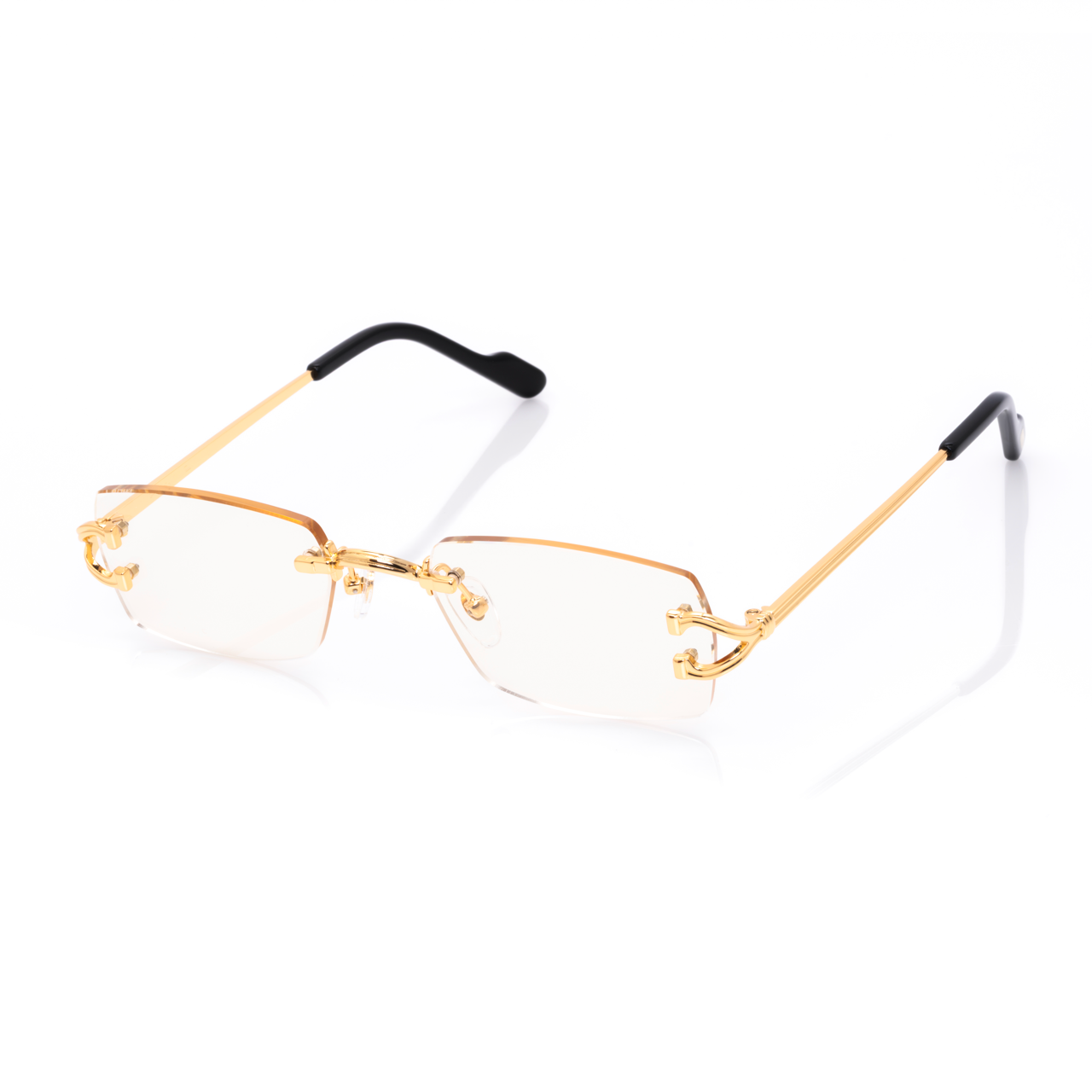 Lunettes Sans Cerclage — Métal Doré & Verres Clairs