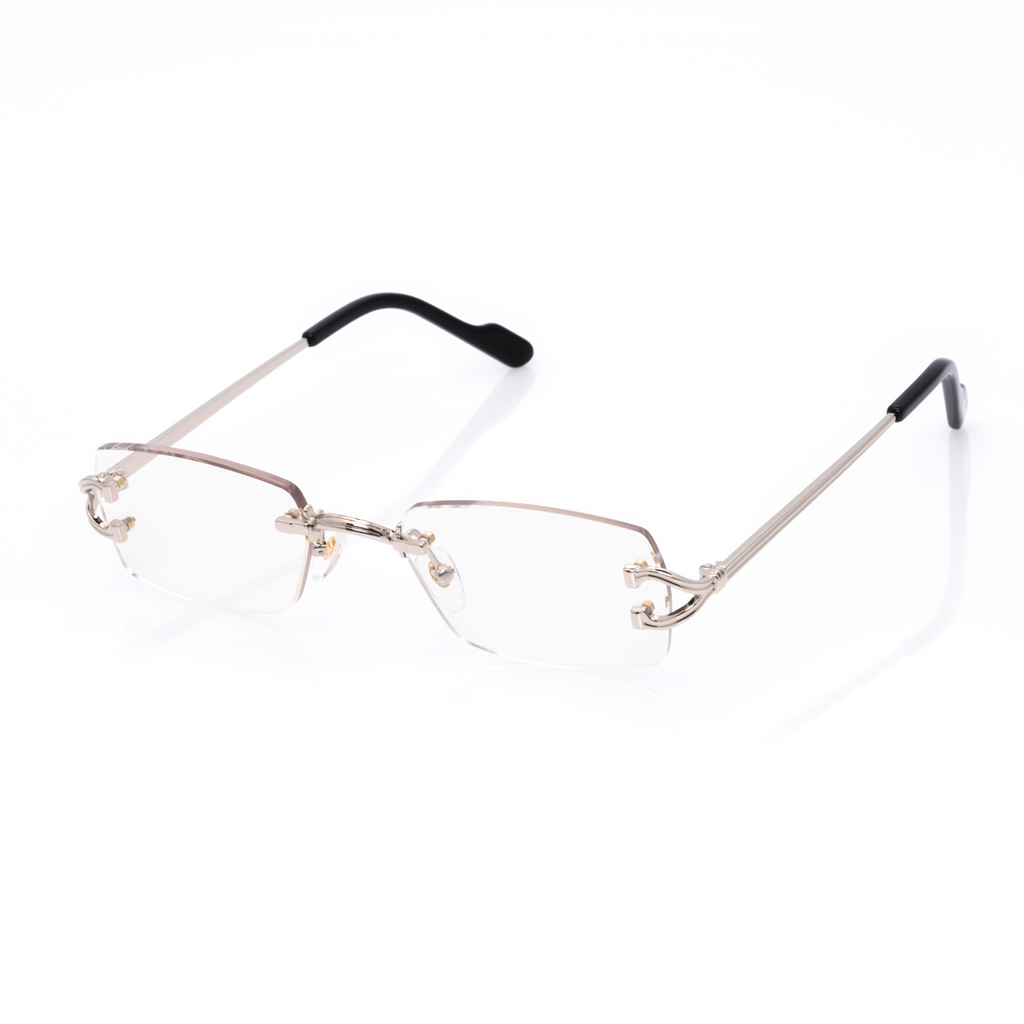 Lunettes Sans Cerclage — Métal Doré & Verres Clairs