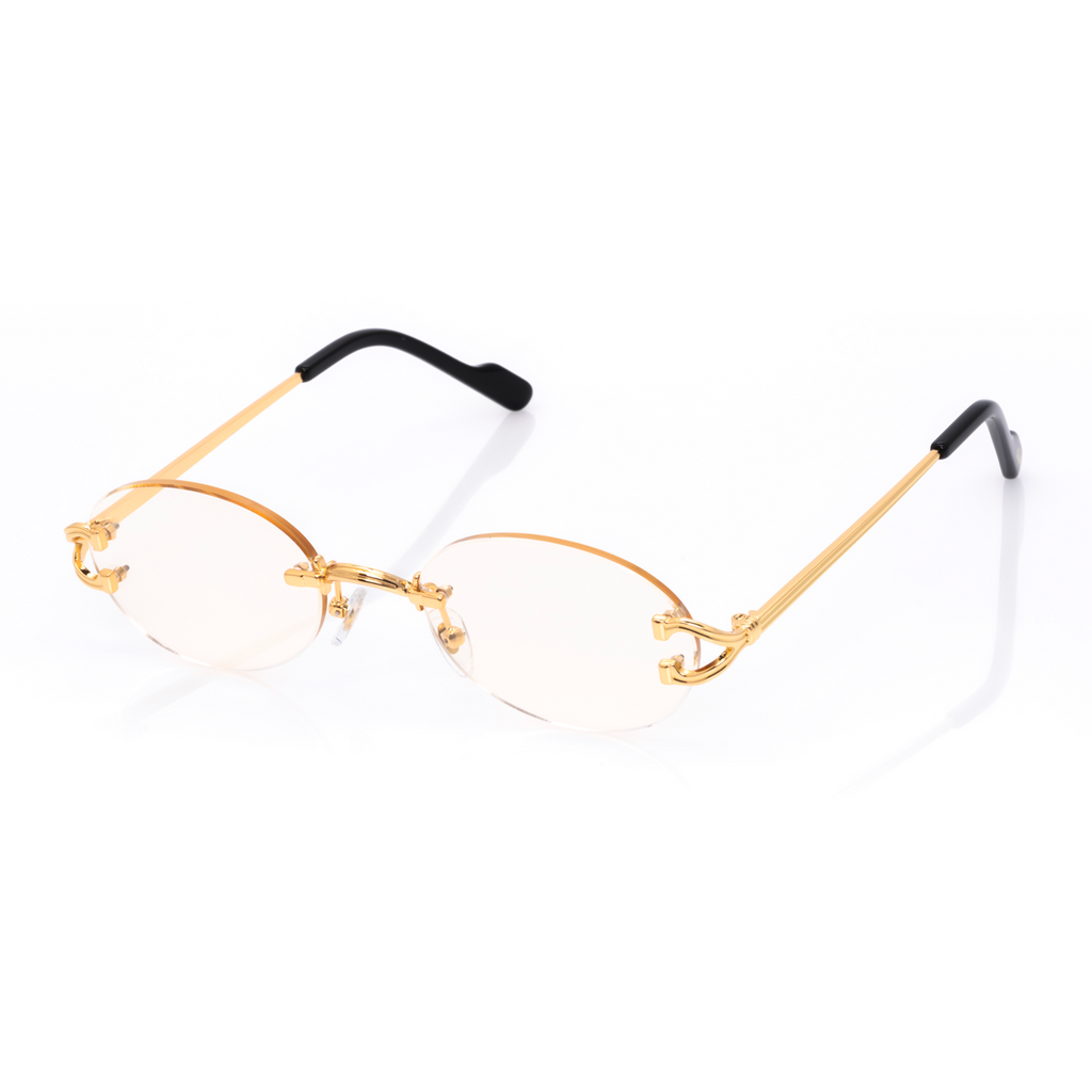 Lunettes Sans Cerclage — Métal Doré & Verres Clairs
