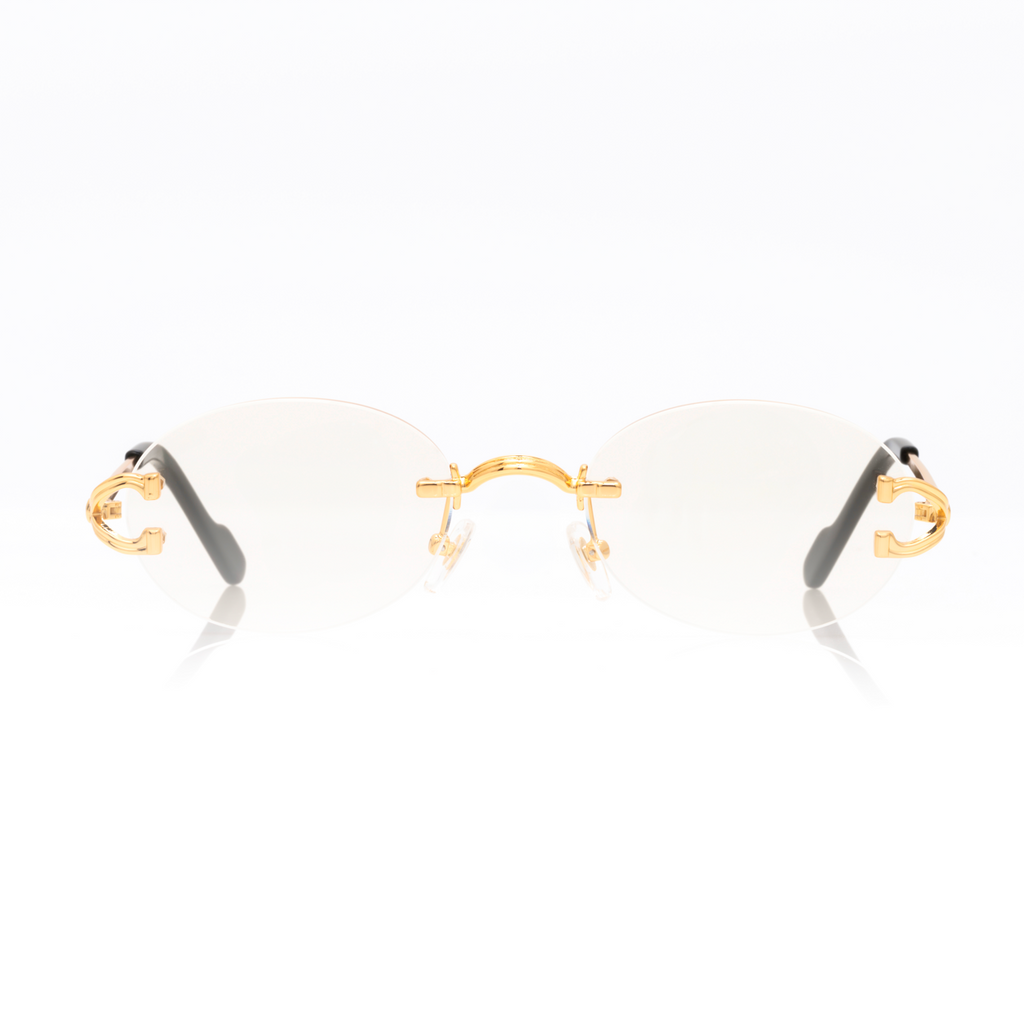 Lunettes Sans Cerclage — Métal Doré & Verres Clairs