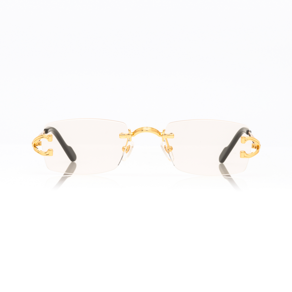 Lunettes Sans Cerclage — Métal Doré & Verres Clairs