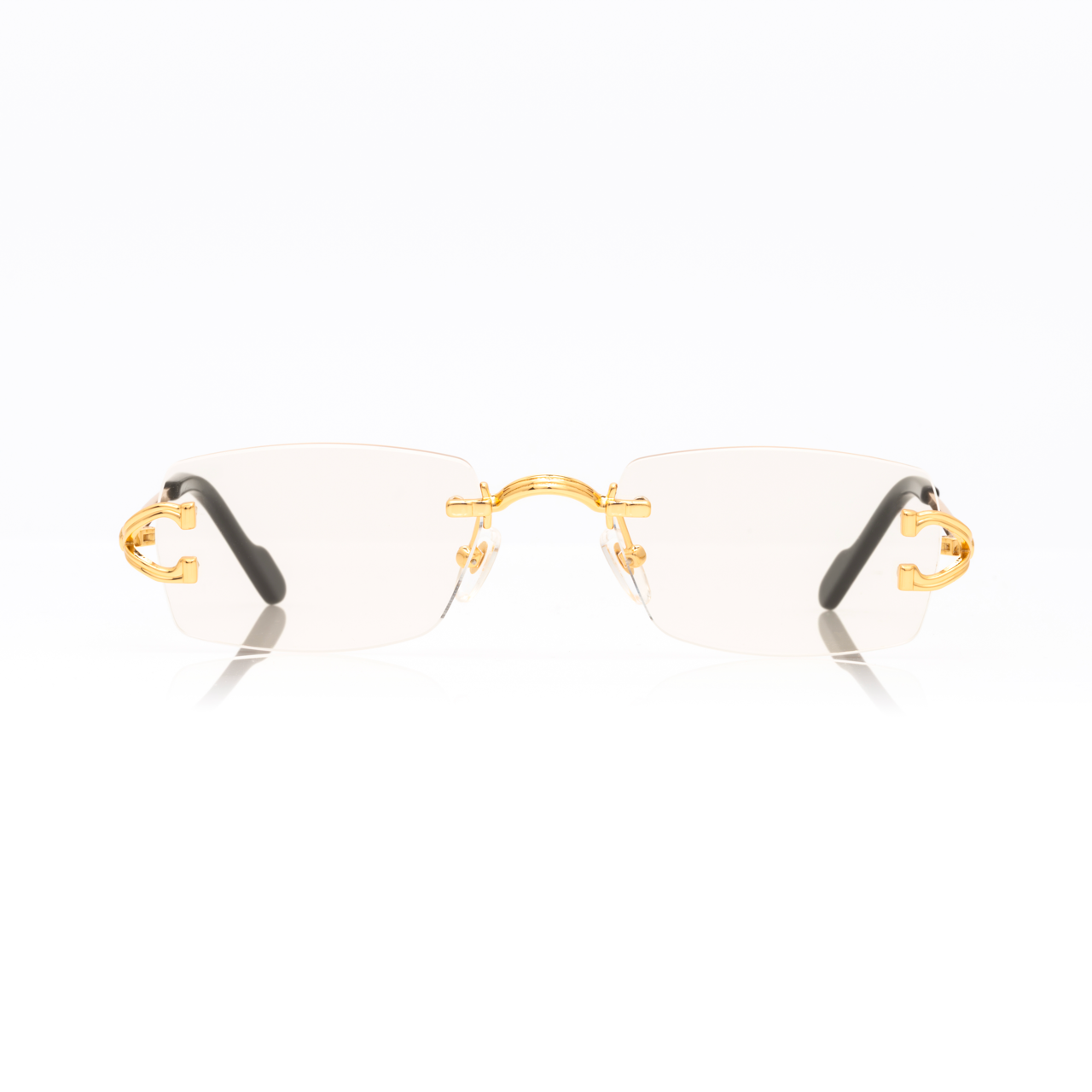 Lunettes Sans Cerclage — Métal Doré & Verres Clairs