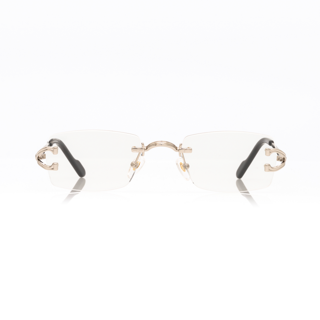 Lunettes Sans Cerclage — Métal Doré & Verres Clairs