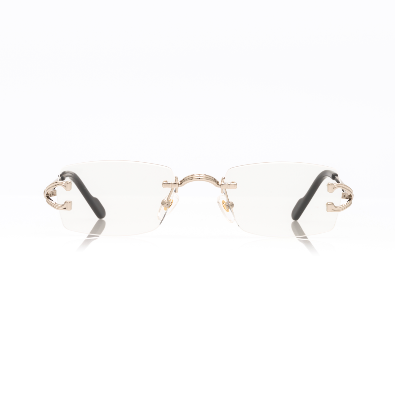Lunettes Sans Cerclage — Métal Doré & Verres Clairs