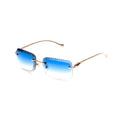 Lunettes Sans Cerclage — Or & Verres Bleus Taille Festonnée