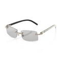 Lunettes Sans Cerclage Taille Diamant — Argent & Branches Nacrées Noir